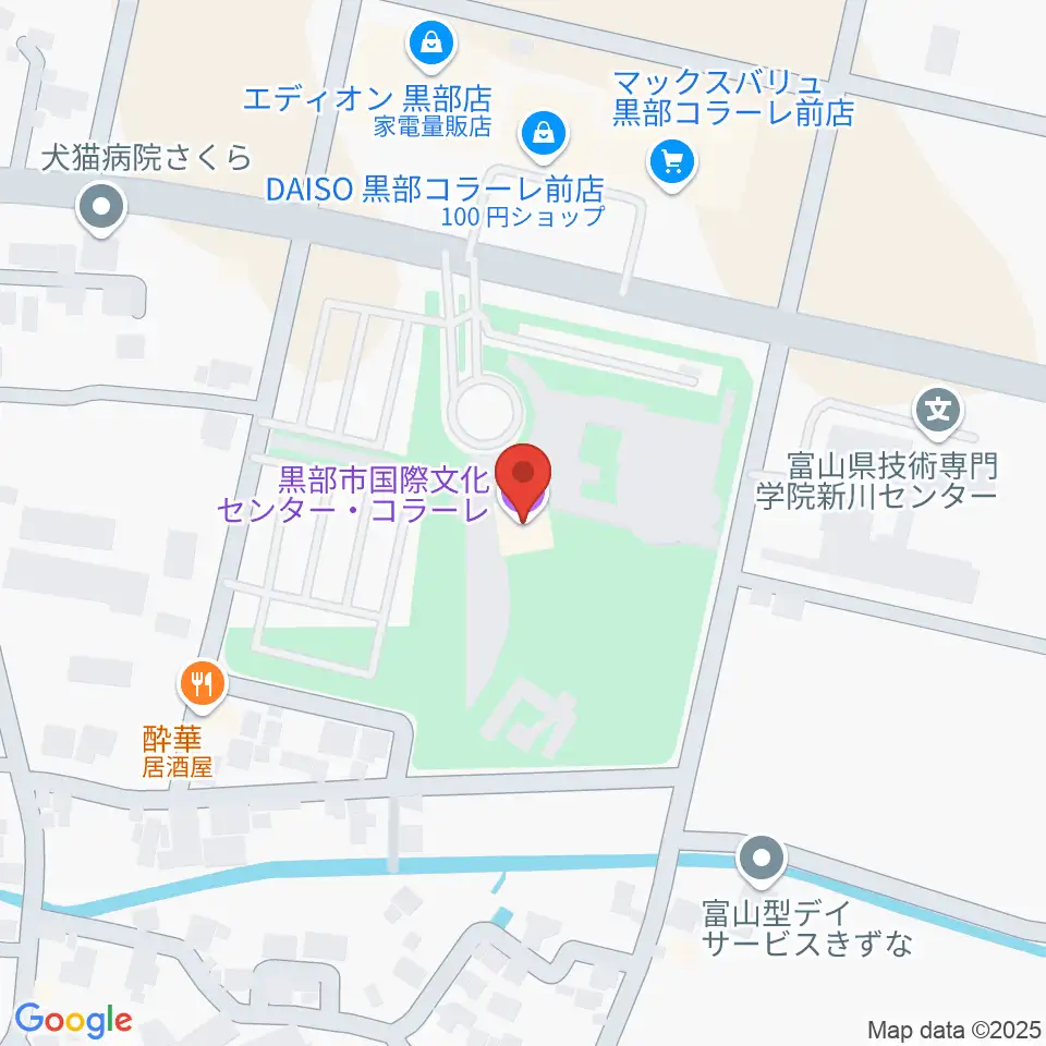 黒部市国際文化センター コラーレ周辺のホテル一覧地図