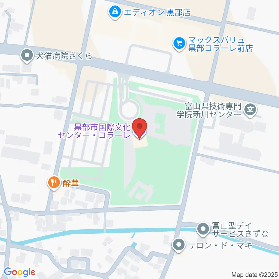 黒部市国際文化センター コラーレ周辺のホテル一覧地図
