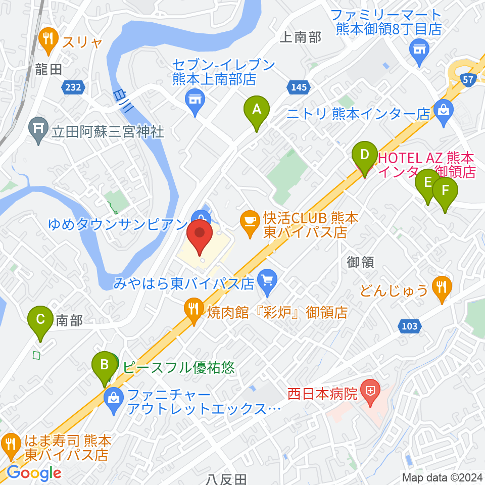 大谷楽器店 サンピアン教室周辺のホテル一覧地図