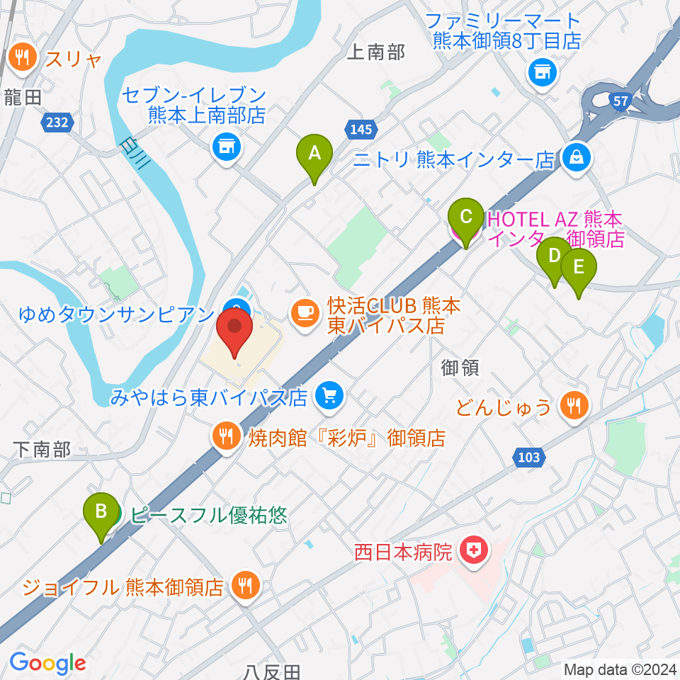 大谷楽器店 サンピアン教室周辺のホテル一覧地図