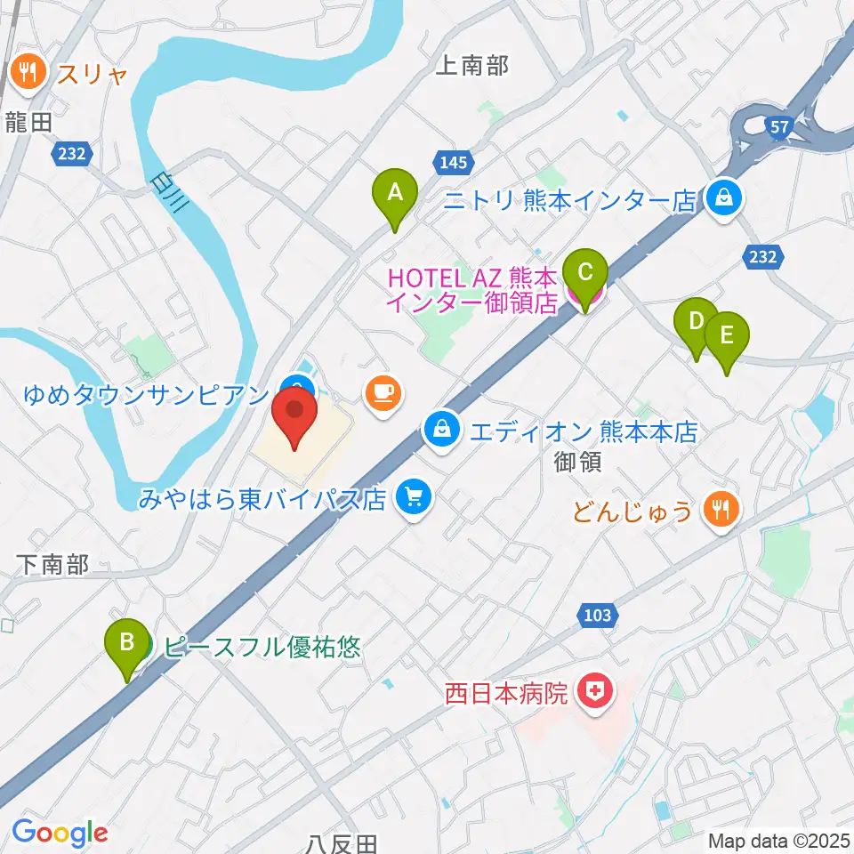 大谷楽器店 サンピアン教室周辺のホテル一覧地図