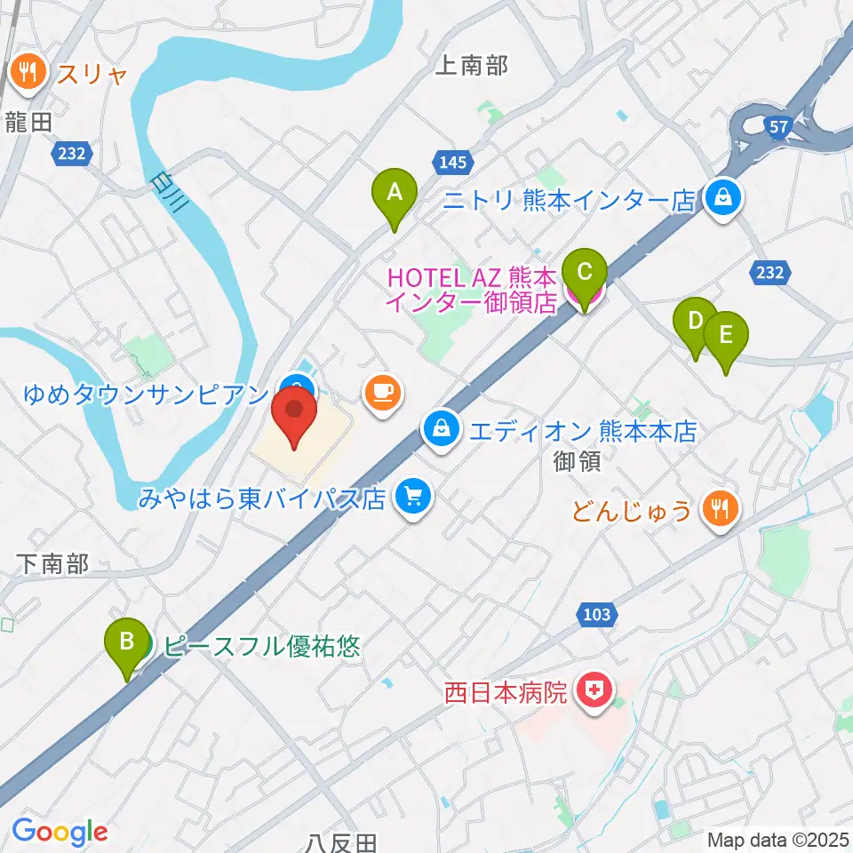 大谷楽器店 サンピアン教室周辺のホテル一覧地図