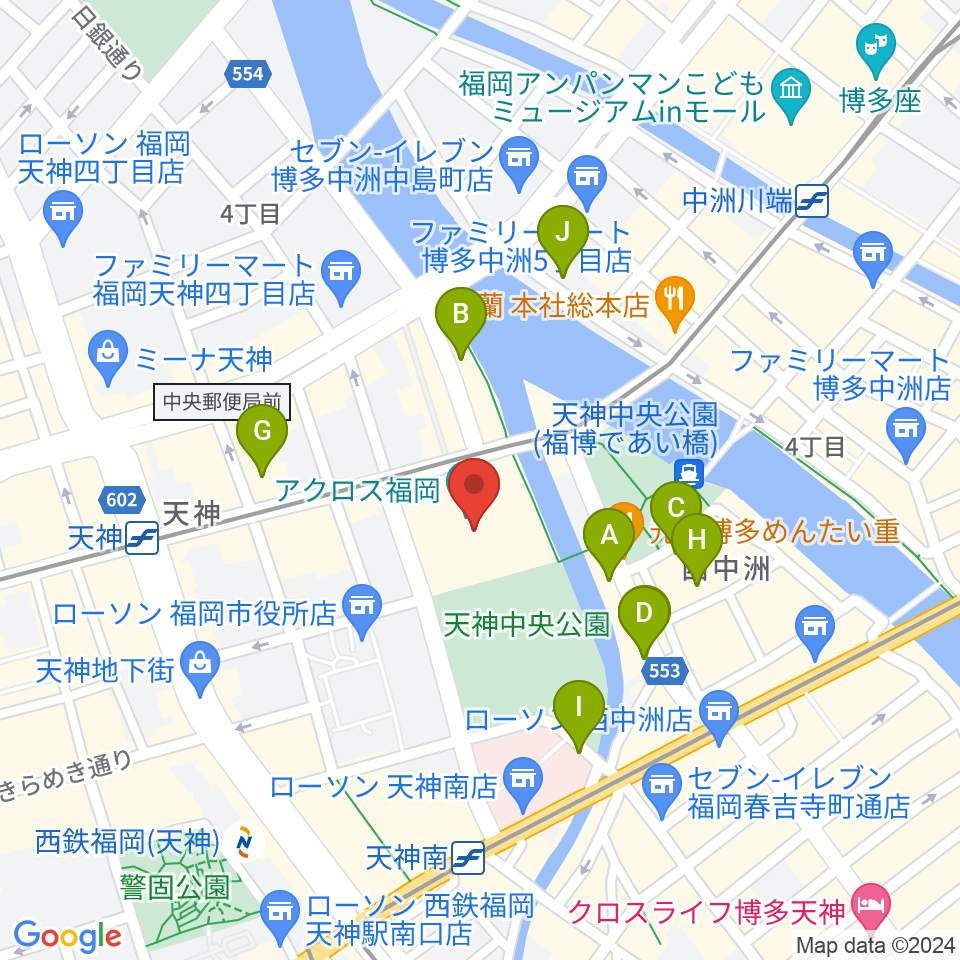 ヤマハミュージック 福岡店周辺のホテル一覧地図