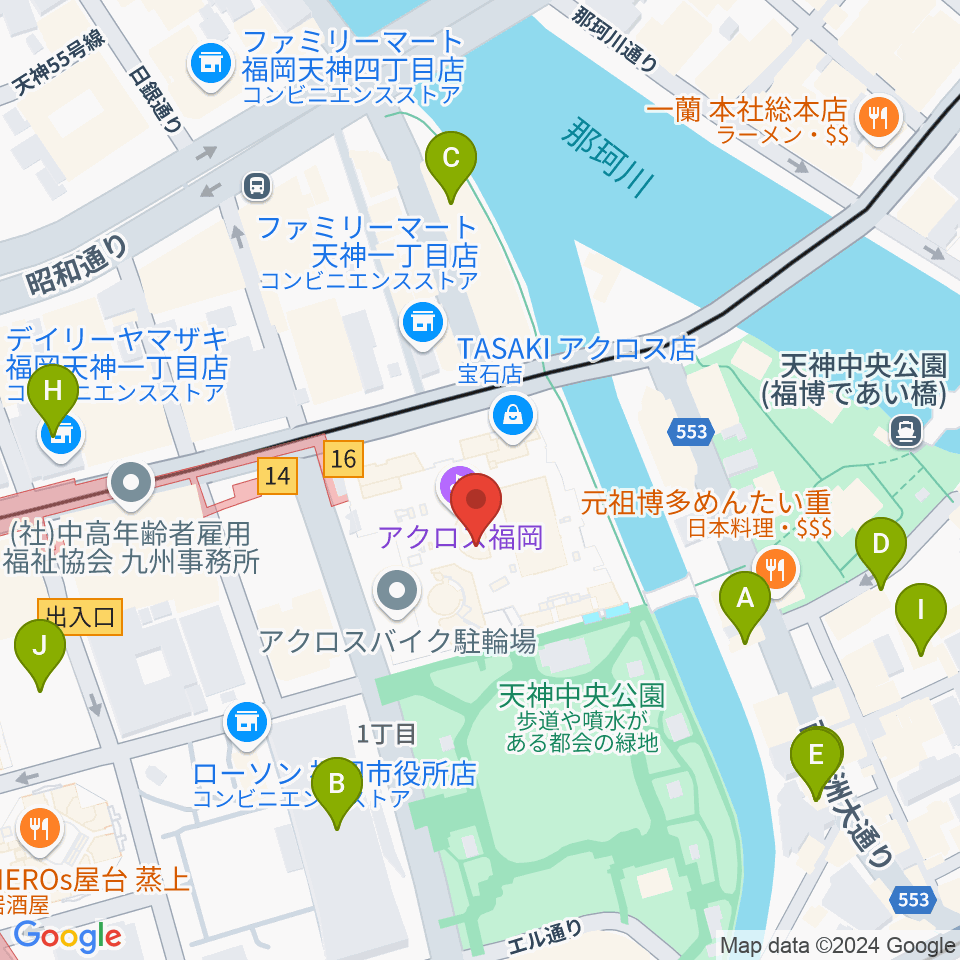 ヤマハミュージック 福岡店周辺のホテル一覧地図