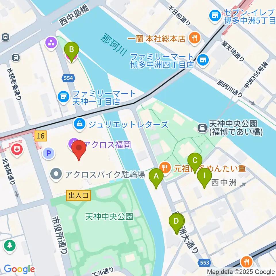 ヤマハミュージック 福岡店周辺のホテル一覧地図
