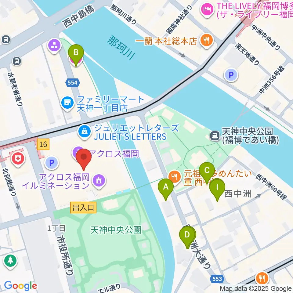ヤマハミュージック 福岡店周辺のホテル一覧地図