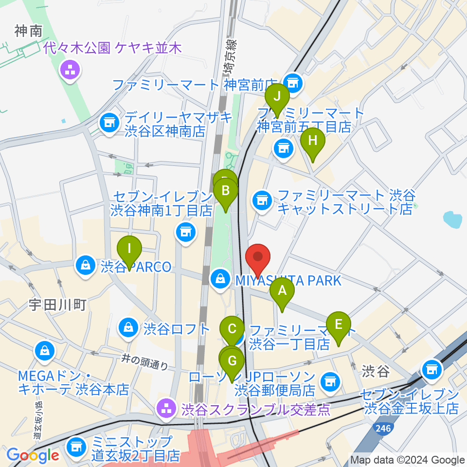 ミュージックアベニュー渋谷cocoti周辺のホテル一覧地図