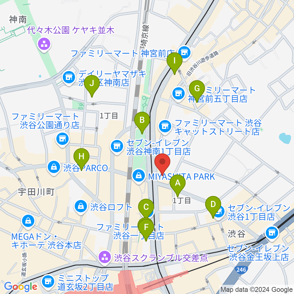 ミュージックアベニュー渋谷cocoti周辺のホテル一覧地図