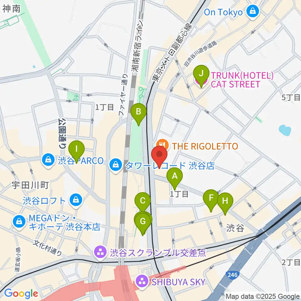 ミュージックアベニュー渋谷cocoti周辺のホテル一覧地図