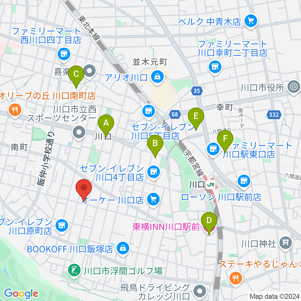 まつだピアノ教室周辺のホテル一覧地図