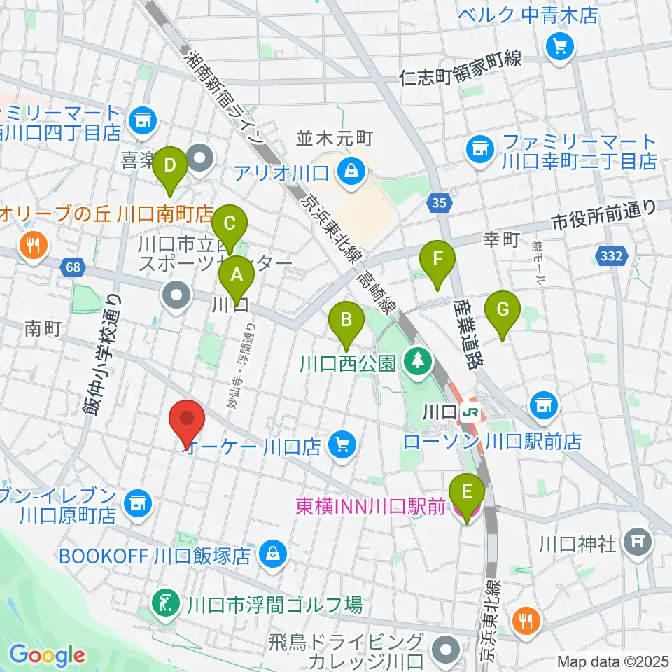 まつだピアノ教室周辺のホテル一覧地図