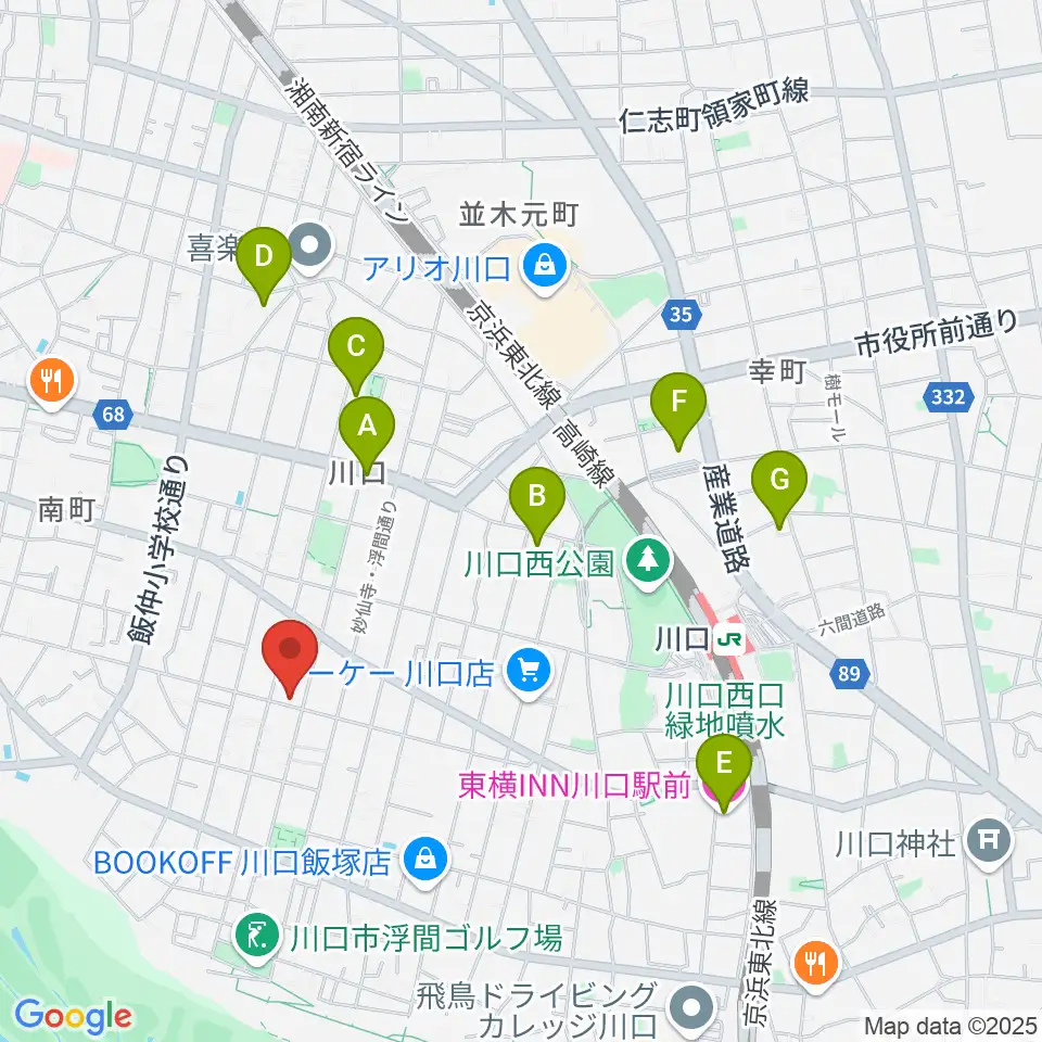 まつだピアノ教室周辺のホテル一覧地図