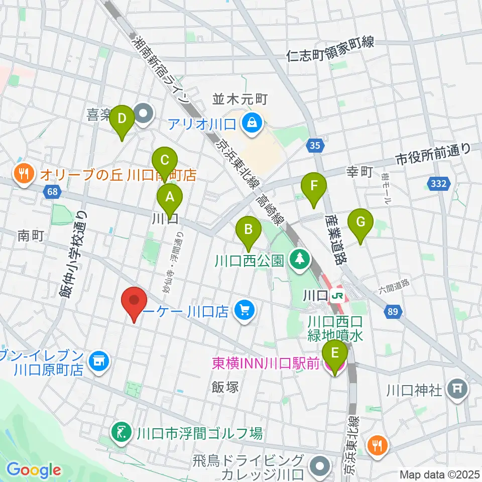 まつだピアノ教室周辺のホテル一覧地図