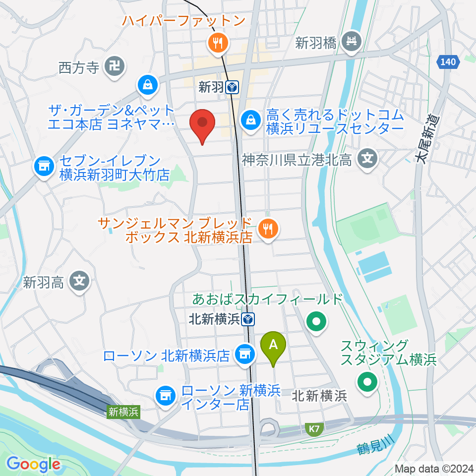 ヤマハピアノサービス横浜センター周辺のホテル一覧地図