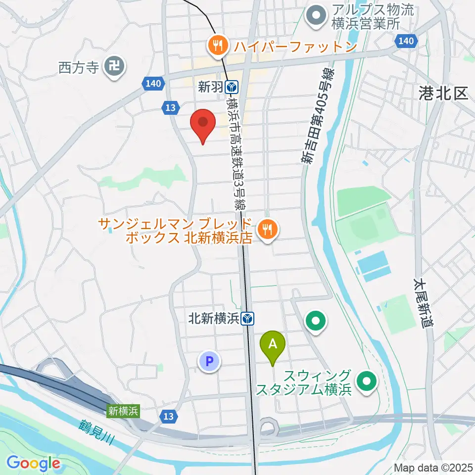 ヤマハピアノサービス横浜センター周辺のホテル一覧地図