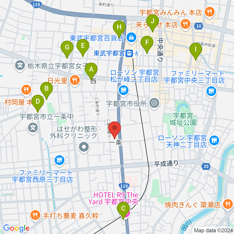 アプトホール周辺のホテル一覧地図