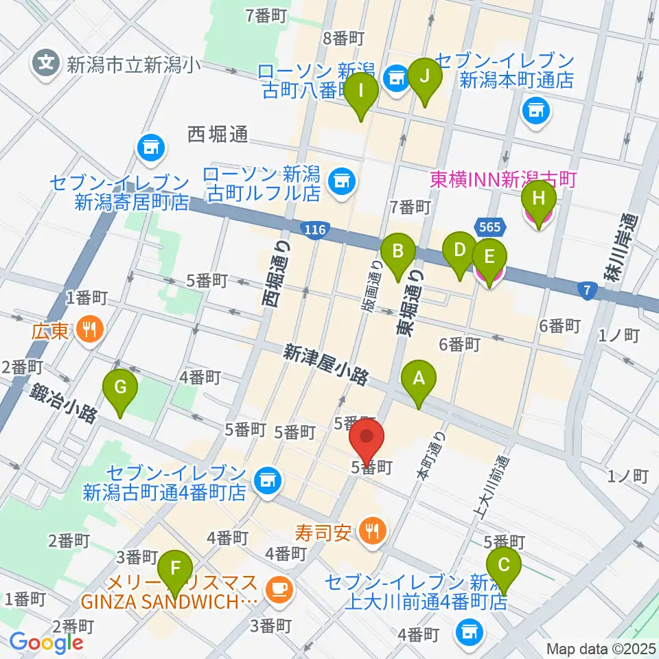 あぽろん新潟店周辺のホテル一覧地図