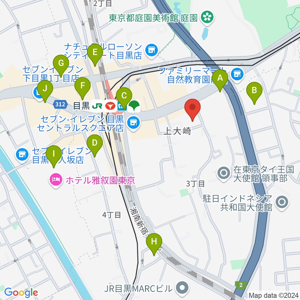 アスク音楽院 東京周辺のホテル一覧地図