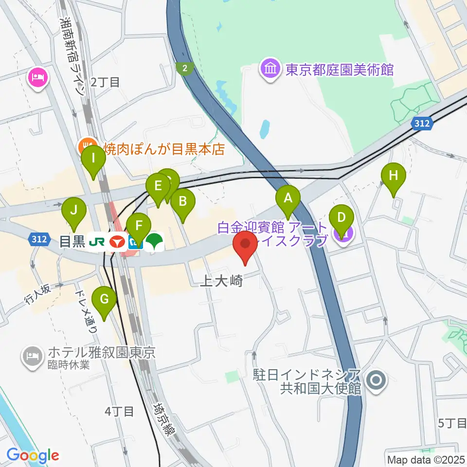 アスク音楽院 東京周辺のホテル一覧地図