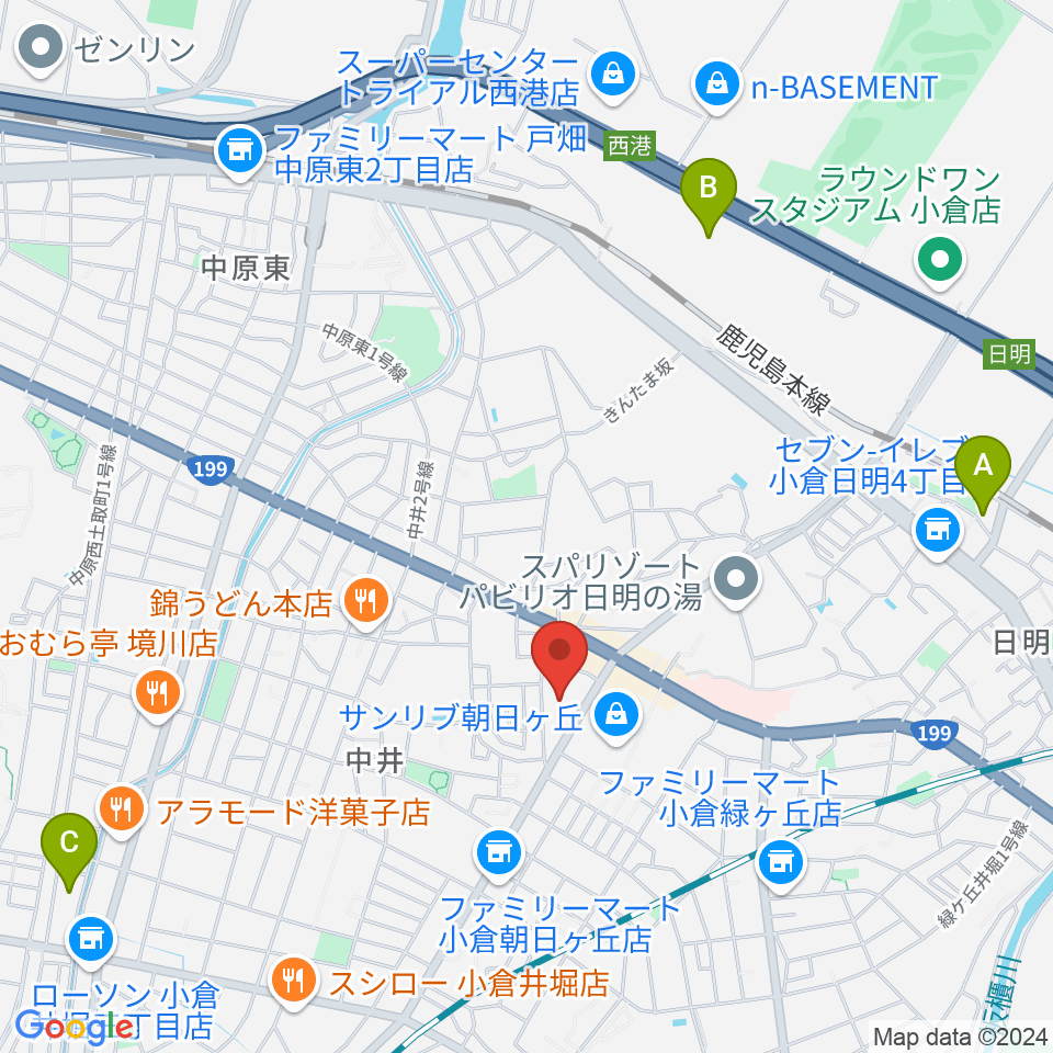 マメット音楽教室周辺のホテル一覧地図