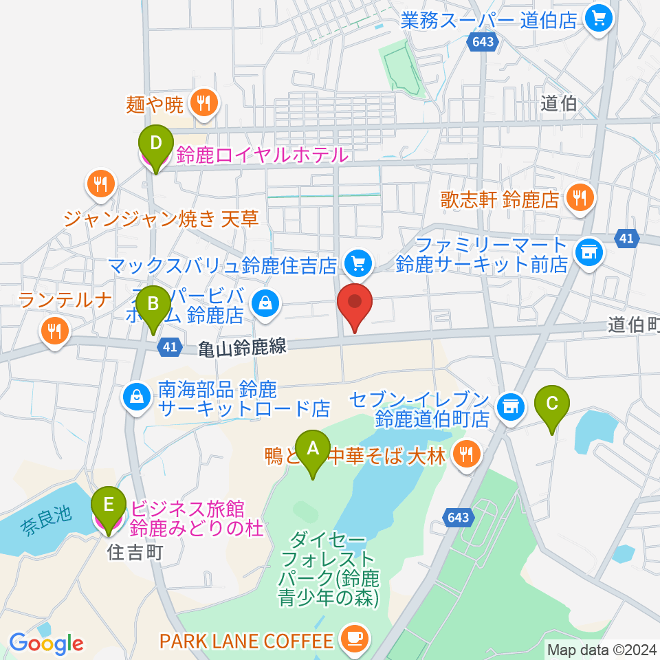 鈴鹿 VOICE HALL周辺のホテル一覧地図