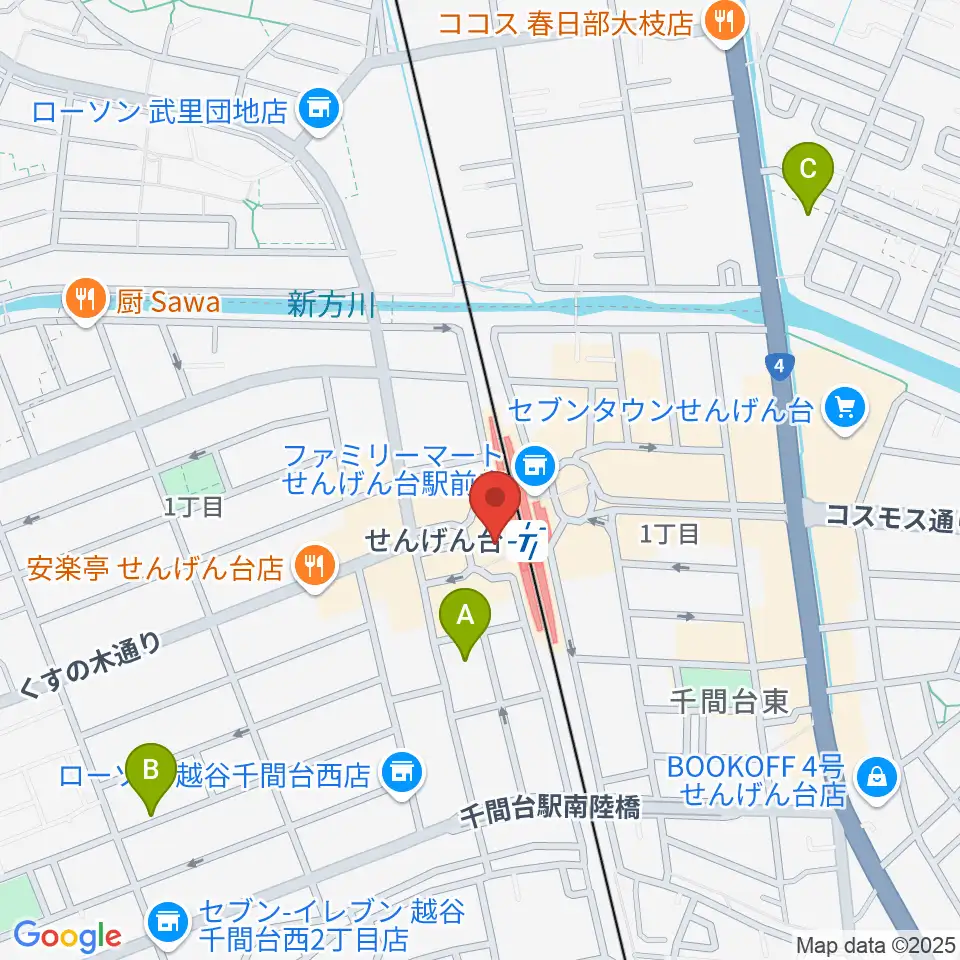 リトミックランドせんげん台教室周辺のホテル一覧地図