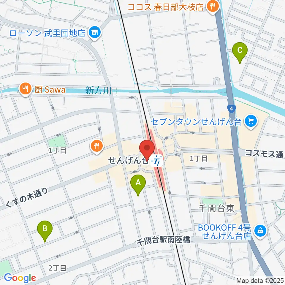 リトミックランドせんげん台教室周辺のホテル一覧地図