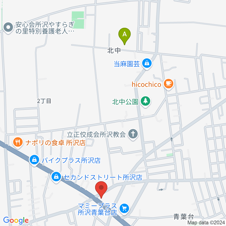 ピアノパワーセンター所沢店周辺のホテル一覧地図