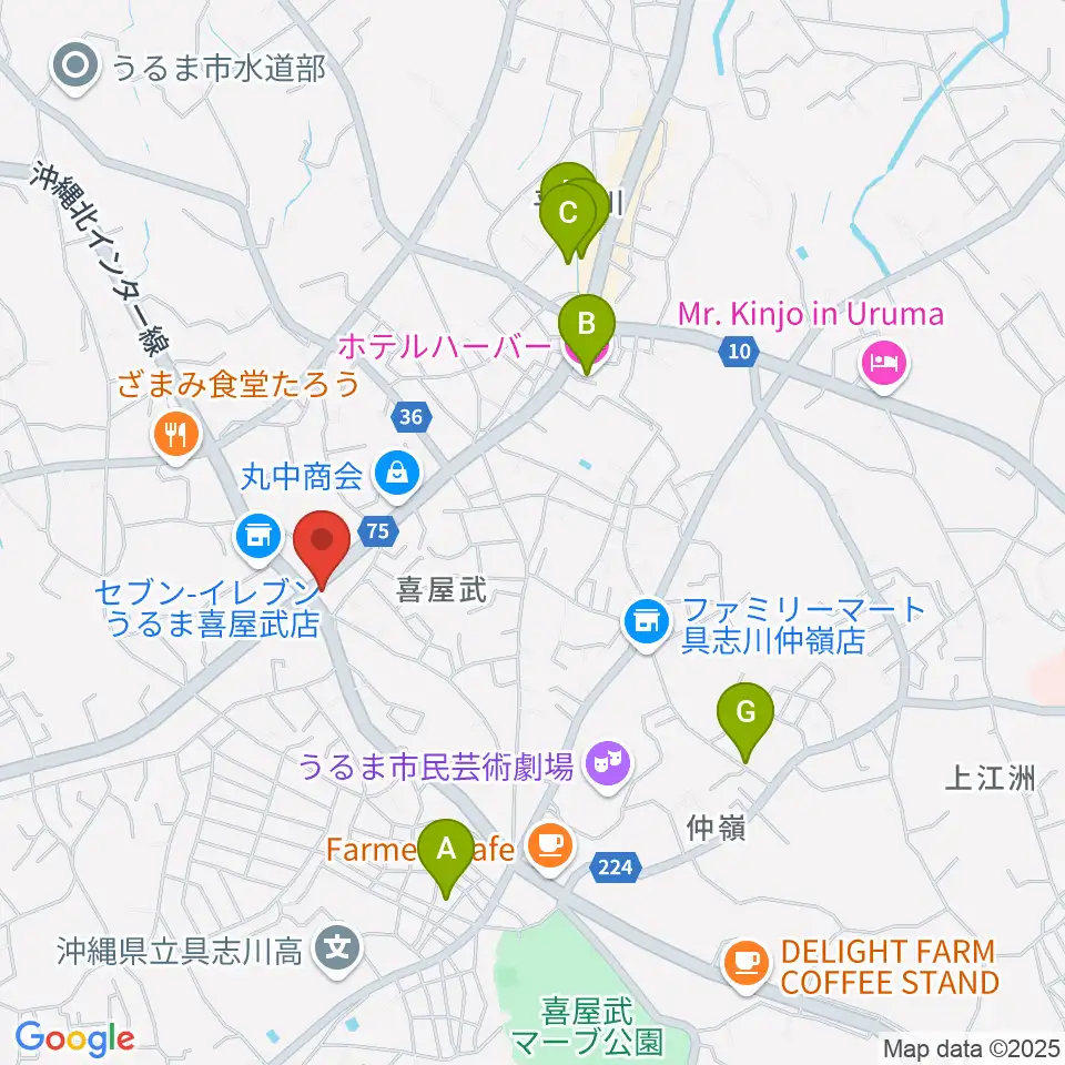 池武当新垣三線店周辺のホテル一覧地図