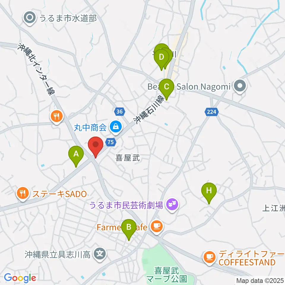 池武当新垣三線店周辺のホテル一覧地図