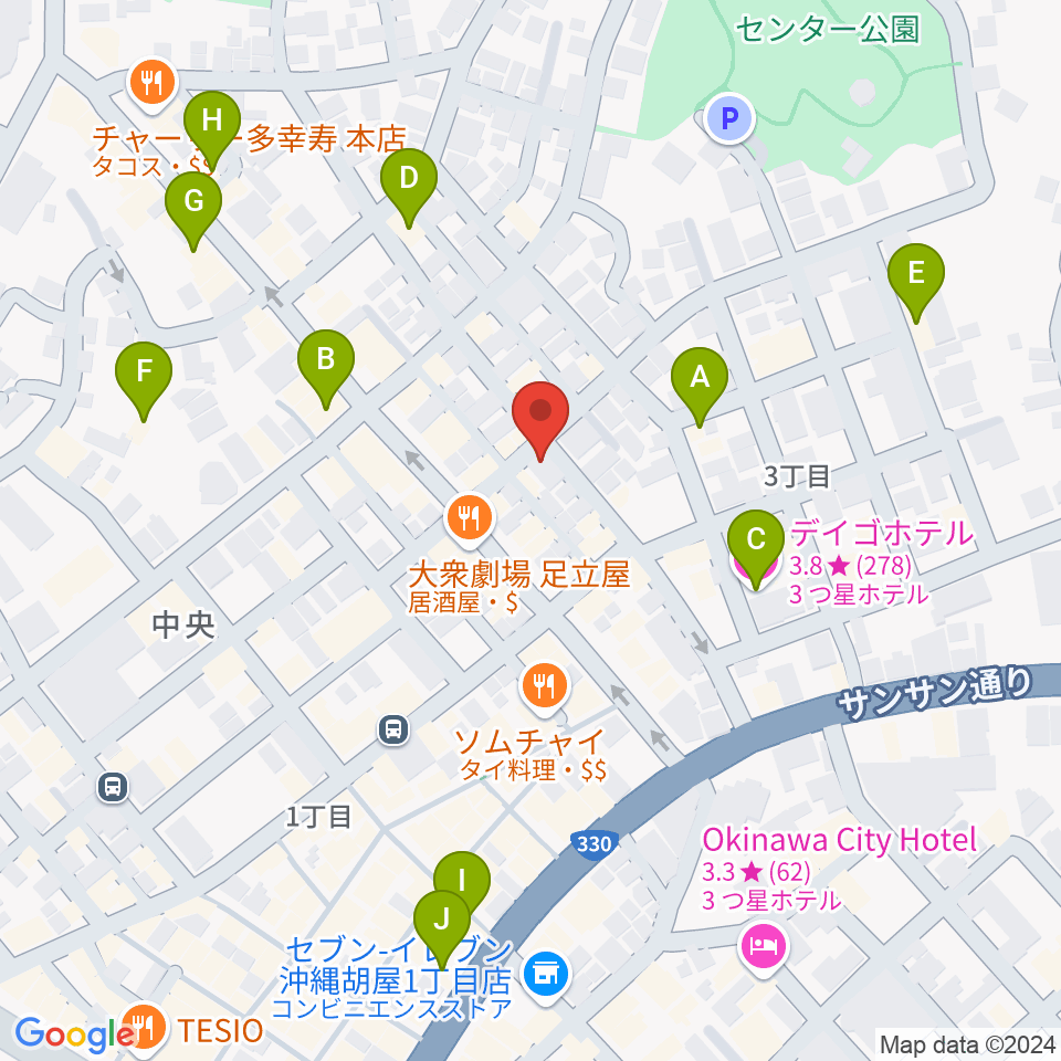 知名御多出横（知名オーディオ）周辺のホテル一覧地図