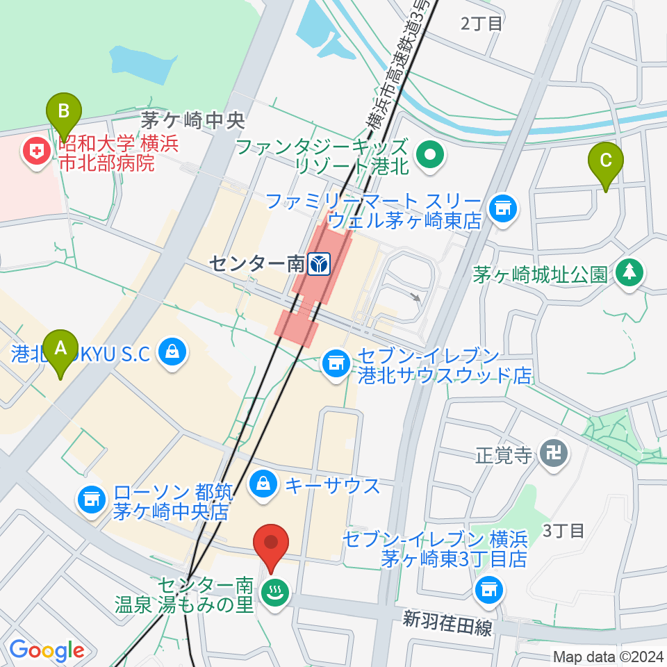 平山音楽院センター南教室 貸し練習室周辺のホテル一覧地図