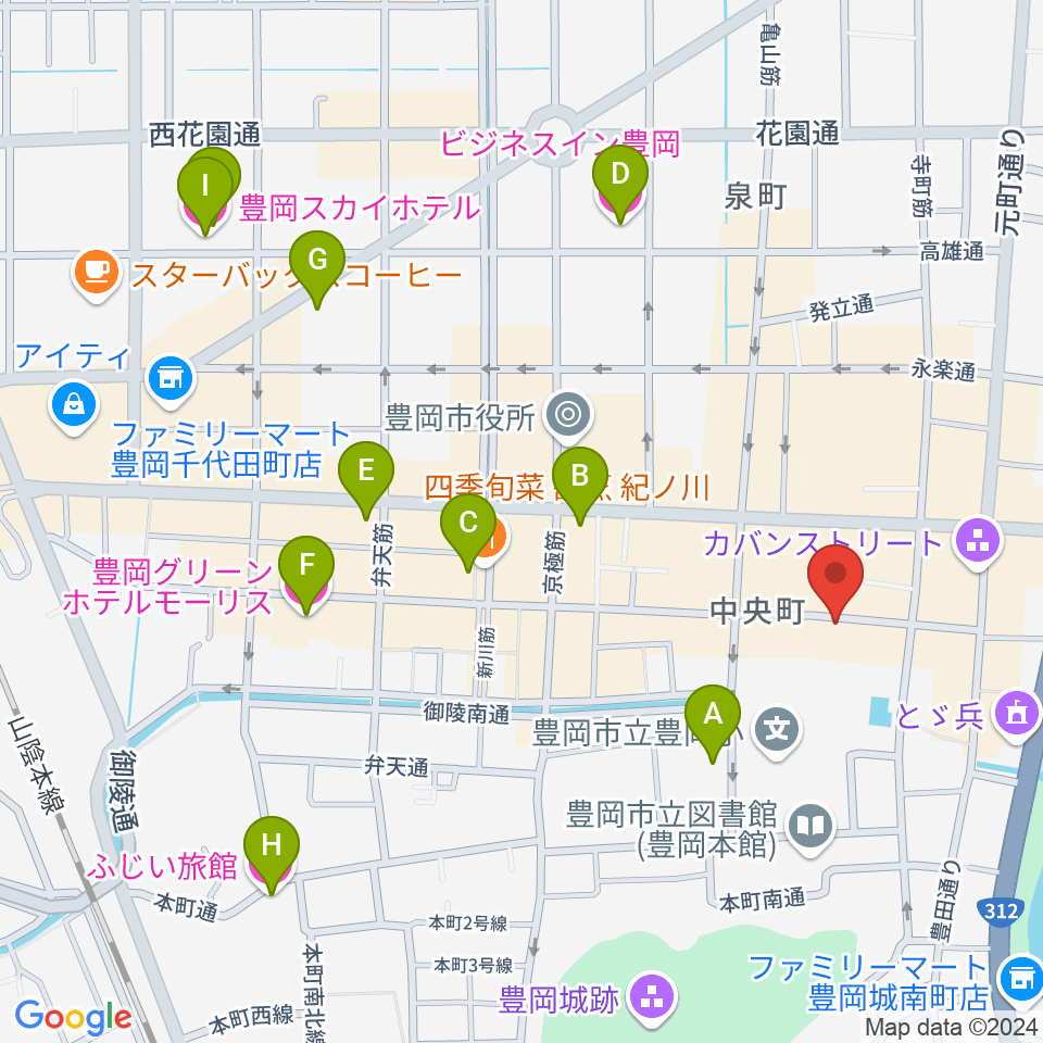 田中音友堂周辺のホテル一覧地図