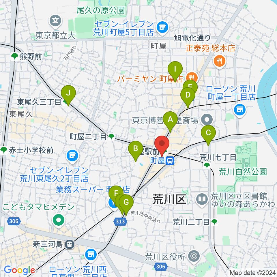 ムーブ町屋周辺のホテル一覧地図