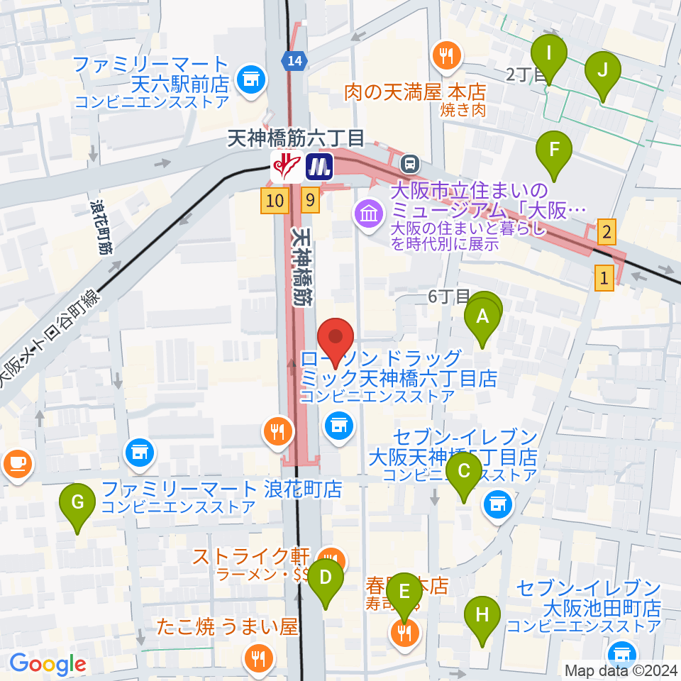 フィス音楽教室（天六教室）周辺のホテル一覧地図