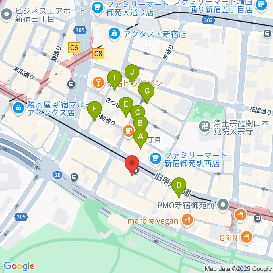御苑サウンド周辺のホテル一覧地図