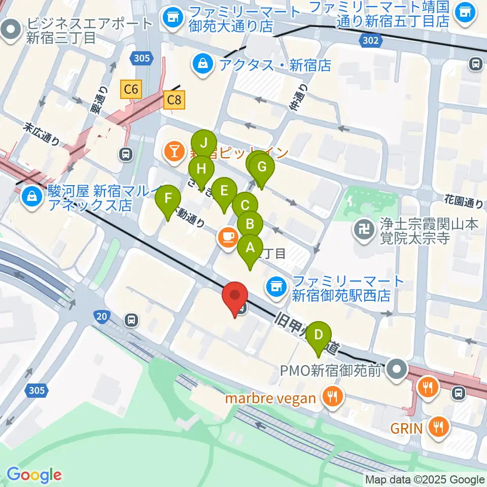 御苑サウンド周辺のホテル一覧地図