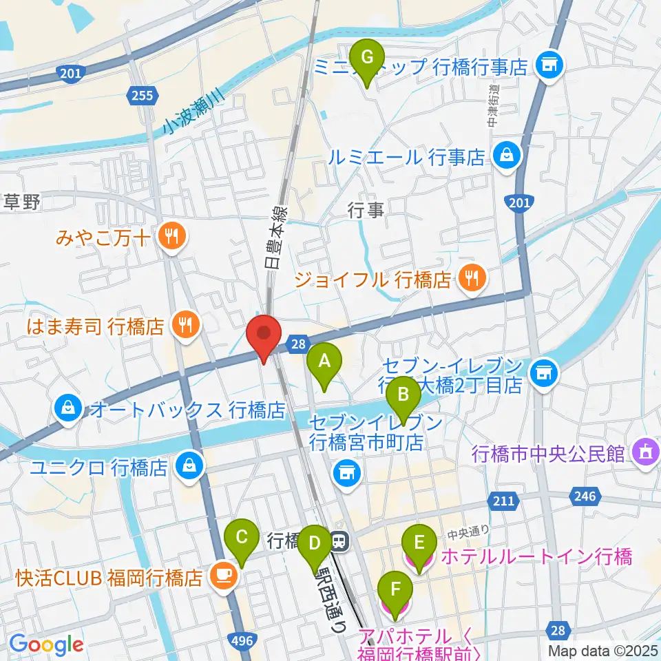 ソアラ楽器周辺のホテル一覧地図