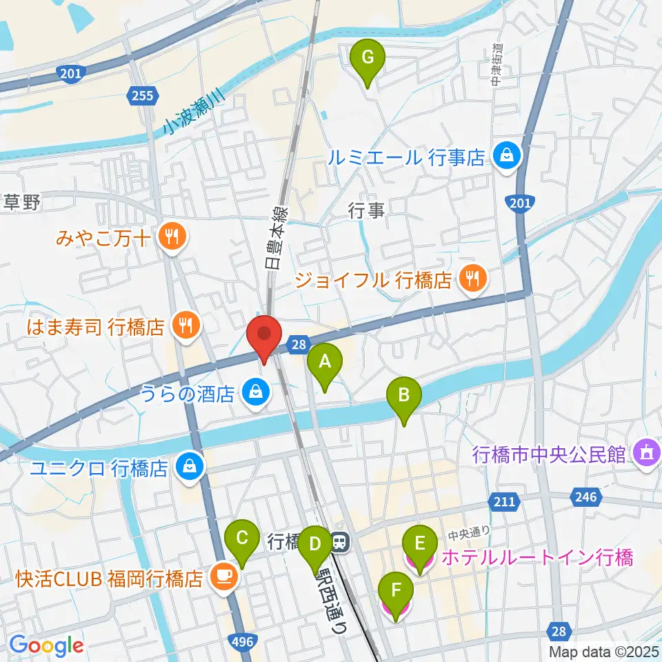 ソアラ楽器周辺のホテル一覧地図