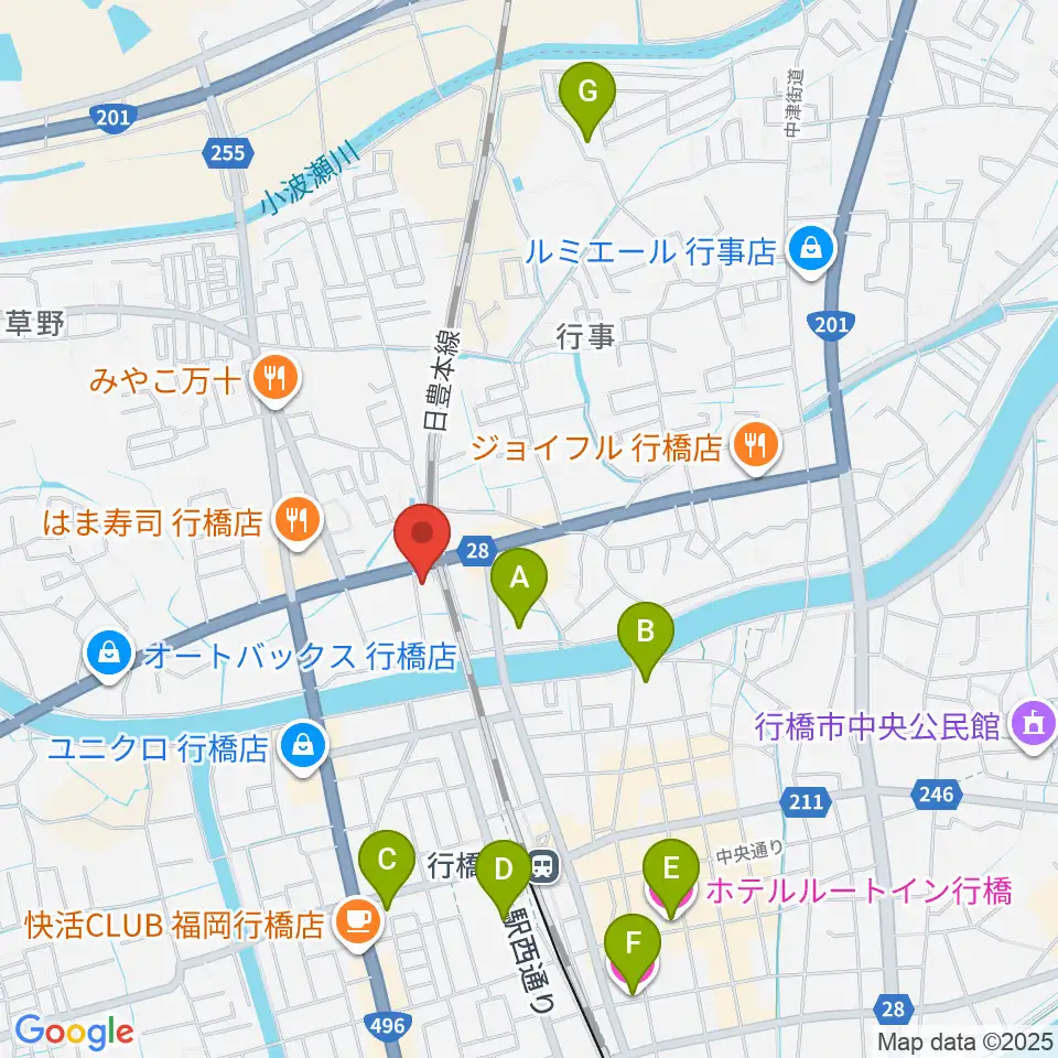 ソアラ楽器周辺のホテル一覧地図