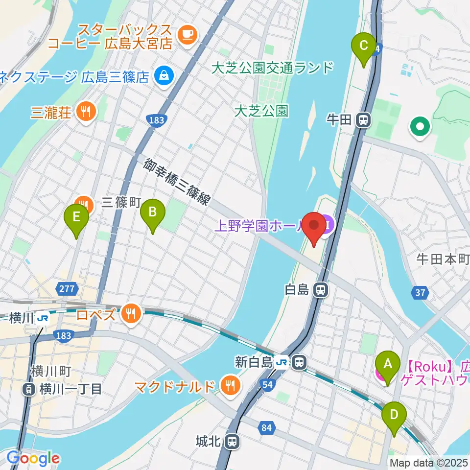 上野学園ホール周辺のホテル一覧地図