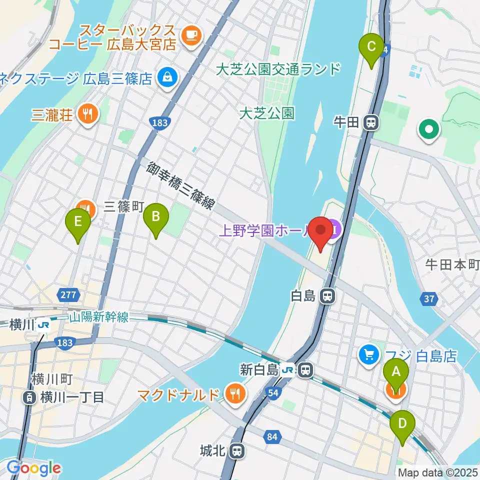 上野学園ホール周辺のホテル一覧地図