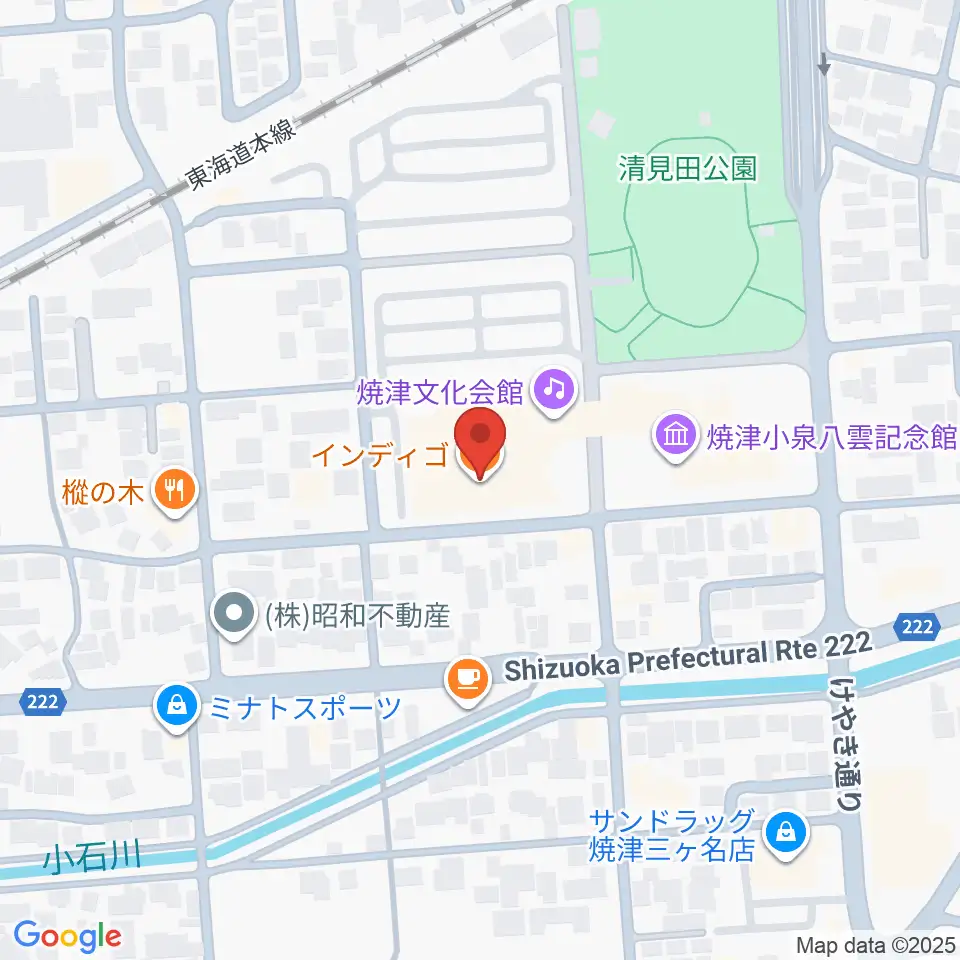 焼津文化会館周辺のホテル一覧地図