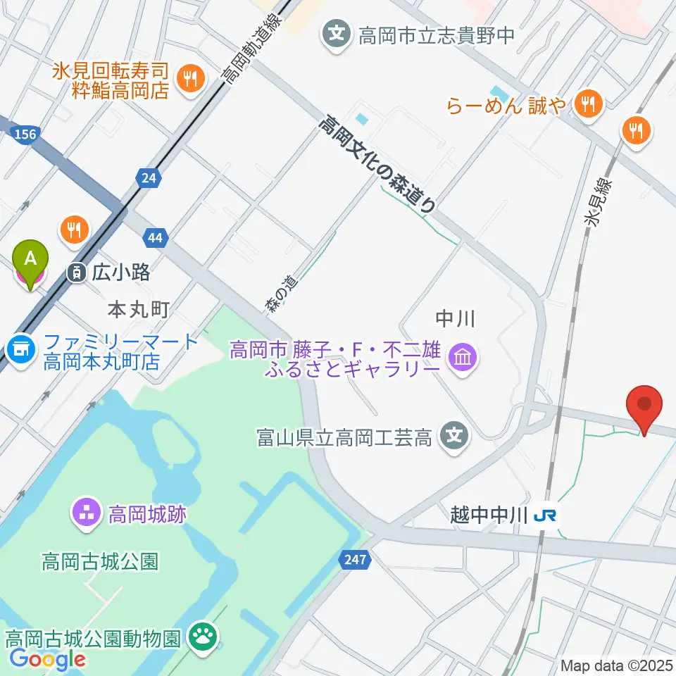 富山県高岡文化ホール周辺のホテル一覧地図