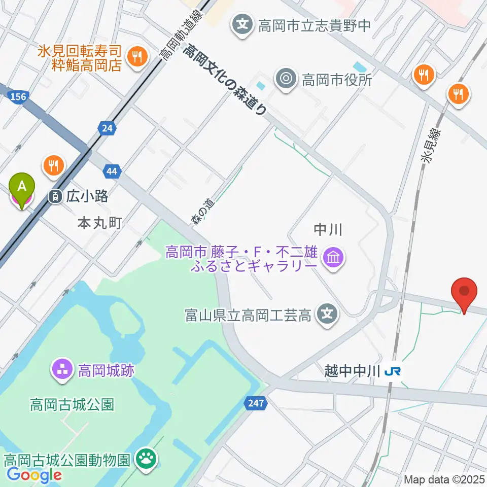 富山県高岡文化ホール周辺のホテル一覧地図