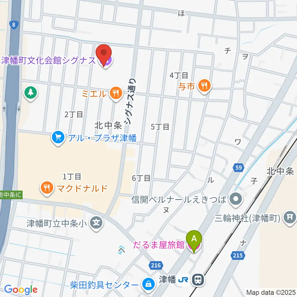 津幡町文化会館 シグナス周辺のホテル一覧地図