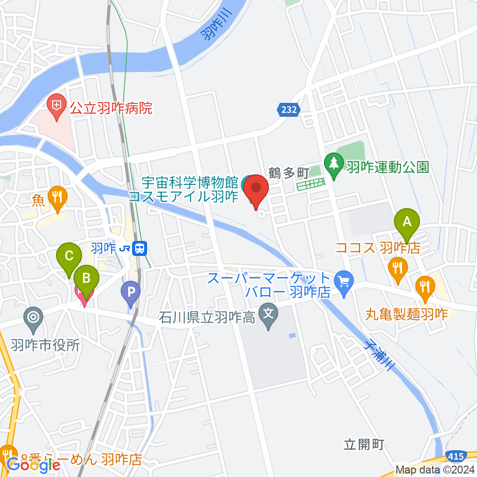 コスモアイル羽咋周辺のホテル一覧地図