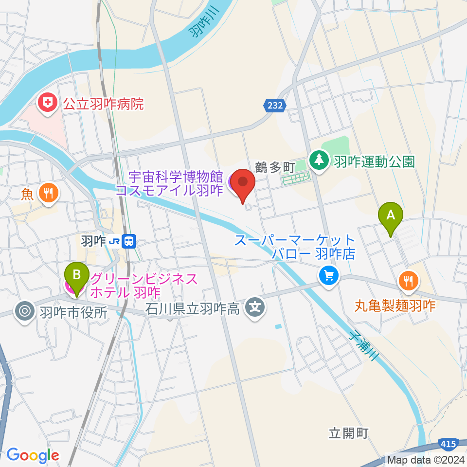 コスモアイル羽咋周辺のホテル一覧地図