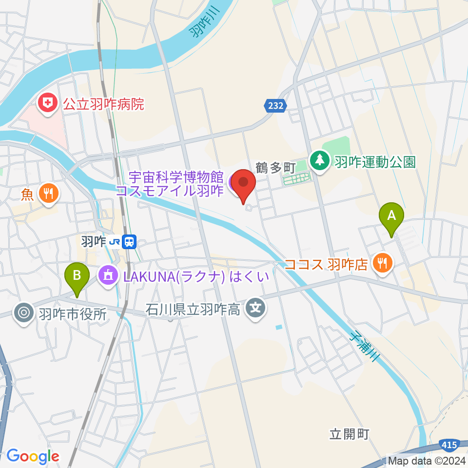 コスモアイル羽咋周辺のホテル一覧地図