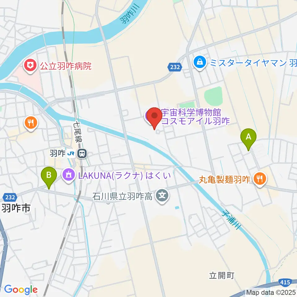 コスモアイル羽咋周辺のホテル一覧地図